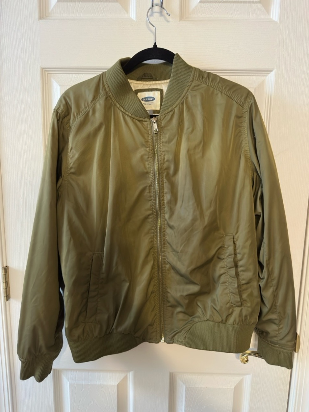 Old Navy Olive Green Bomber Jacket - Youth XL Zip Front